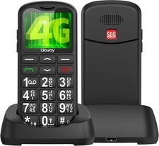 USHINING 4G Big Button Mobile Phone for Elderly, SIM Free Unlocked Senior Mobile
