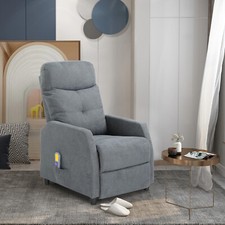 Grey Reclining Massage Sofa