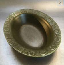 Crown Ducal Concorde 9" Oval Vegetable Serving Bowl Green Mid Century Pottery