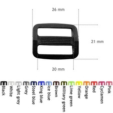 Plastic Fixed Bar Slide Buckle 3 bar Delrin Adjuster triglide webbing 20 - 50 mm