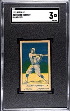 1921 W516-2-2 #4 Rogers Hornsby SGC 3 VG Hand Cut Great Color (Pop 2, 2 Higher)