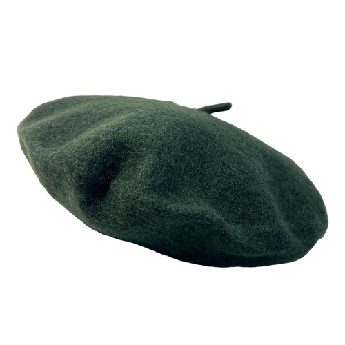 Dark green french beret hat - green, |