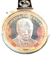 gb isle of man queen elizabeth and winston churchill 925 silver one crown 1974