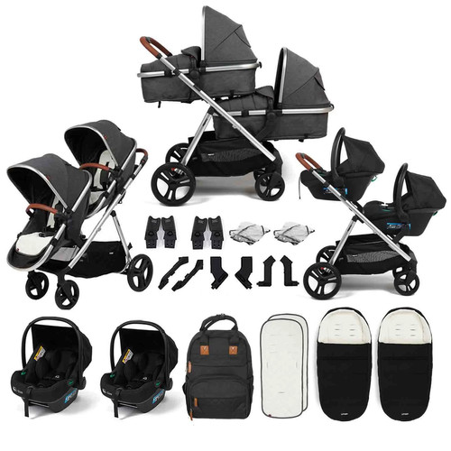 Double twin pushchair travel - double,