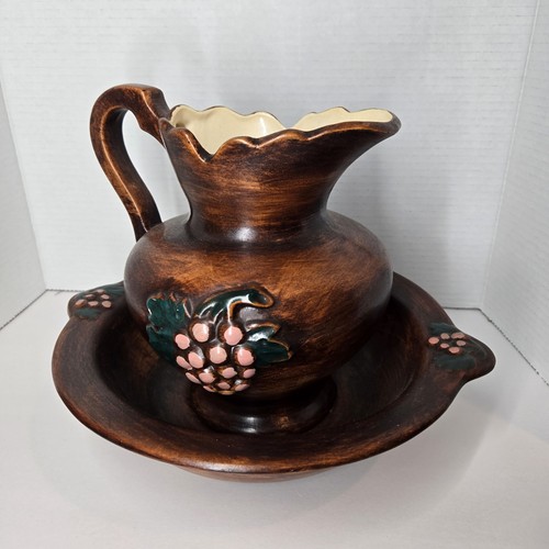 Vintage pottery pitcher - vintage, &