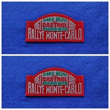 A Pair Of Motor Car Racing Patches Sew / Iron On Badges:- Mini Rallye MonteCarlo