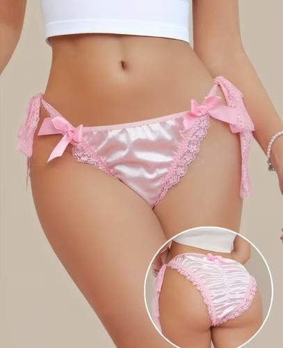 Gorgeous pink satin panties - gorgeous,