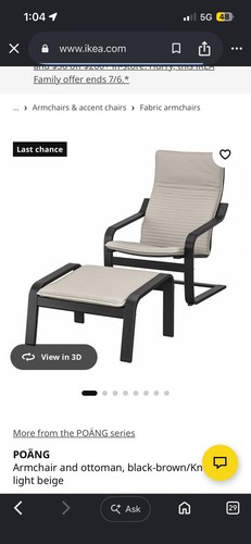 Ikea poang gray - poang, accent