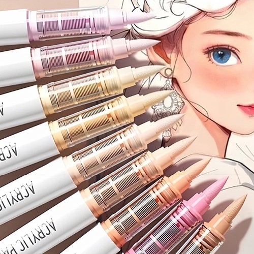 Acrylic brush marker set 9pcs - acrylic,