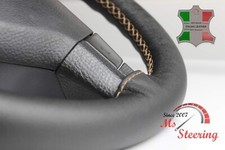 FOR LOTUS ELAN PLUS 2 -69 BLACK LEATHER STEERING WHEEL COVER BEIGE STIT