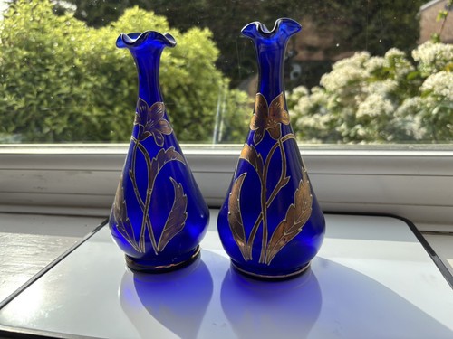 Pair cobalt blue art - pair,