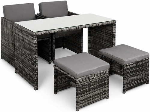 Rattan garden dining set 4 - garden,