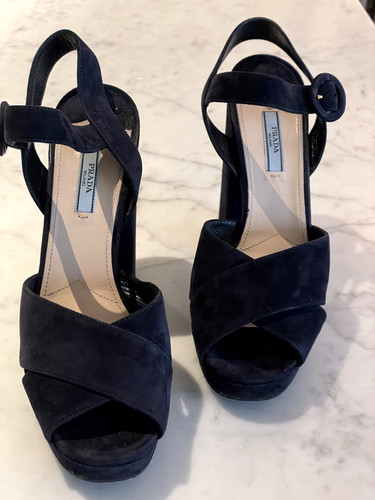 Prada navy blue platform - prada,