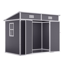 Large Plastic Shed 8x8 6x8 5x4FT Outdoor Garden Tools Storage House with 2 Doors