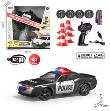Police RC Drift Car Rechargeable 2.4GHz 1:24 Scale 4WD 15KMH Remote Control Car