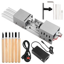 96W Woodworking Mini Metal Lathe Small Wood Bead Lathe Polisher Milling Machine