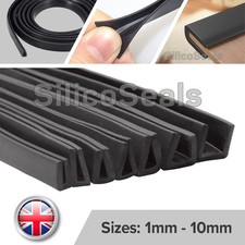 Black rubber edge trim strip - black,