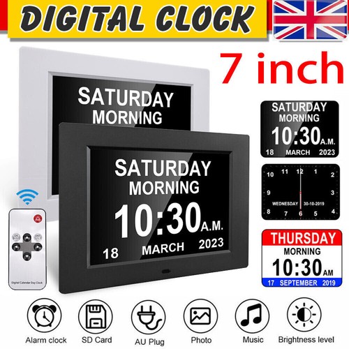 7inch digital alarm clock - clock, lcd