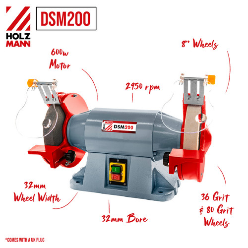 Holzmann bench grinder - holzmann, 8"