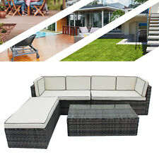5 Seater Rattan Garden Furniture Corner Sofa Lounge Set Patio Outdoor