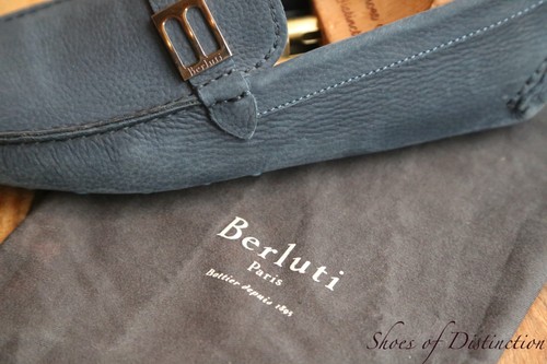 Berluti blue nubuck leather - nubuck,