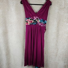 Ted Baker Womens Dress Fuchsia Floral Sash Waistband Tie Detail Size 2/UK 10