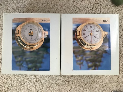 Marine clock and barometer - marine,