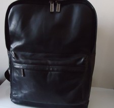 KNOMO BRACKLEY LEATHER BUSINESS LAPTOP BACKPACK - BLACK - VGC