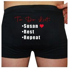 Personalised Valentines Mens Boxer Shorts Trunks Novelty Underwear Joke Fun Gift