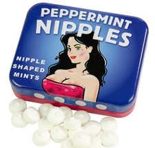 PEPPERMINT NIPPLES TIN Mint Boobs Sweets RUDE FOOD Fun Gift Box Sex UK SELLER