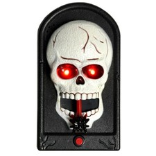 HALLOWEEN LED DOORBELL SPOOKY SKULL DOOR DECORATION TRICK OR TREAT SKELETON