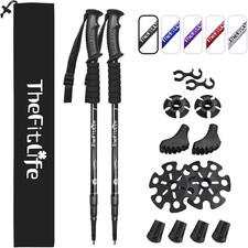 1Pair Telescopic Walking Hiking Trekking Poles Sticks 3-Section Antishock Unisex