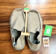 Sanuk Donny Hemp Men's Sz 9 US Slip On Surfers Comfort Loafers Olive Earth Shoe