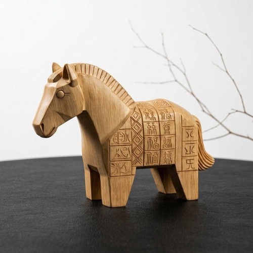 Hand carved wooden horse - hand,