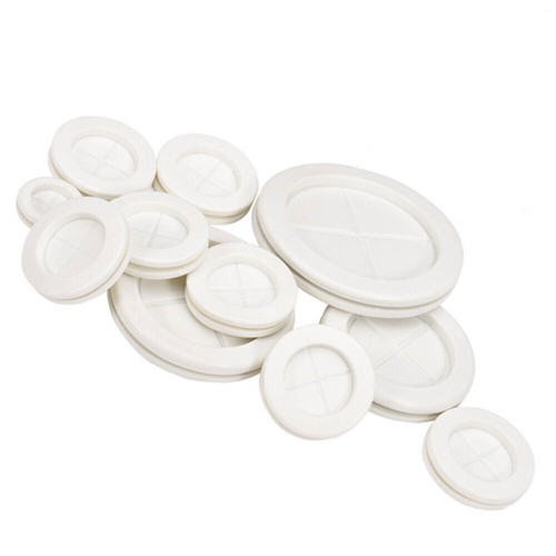 White rubber blanking grommets - white,