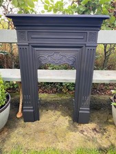 1900 Stunning Ornate Restored Victorian FLAT2WALL cast iron  Fireplace