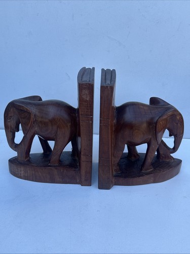 Vintage bookends hand carved - hand,