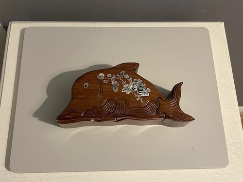 Vintage wooden puzzle dolphin - wooden,