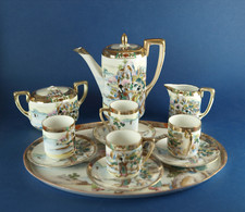Japanese Antique/Vintage Noritake Hand Decorated & Gilded Tea/Coffee Set & Tray