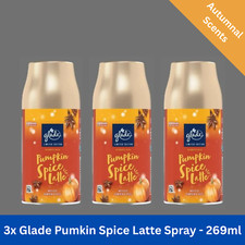 Glade Automatic Refill Air Freshener Spray Pumpkin Spice Latte. 3 x 269ml