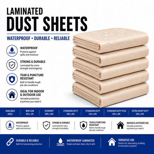 Laminated cotton dust sheet - laminated,