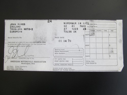 John banks winnings receipt - winnings,