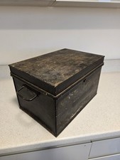 Antique Steel Metal Deed Box
