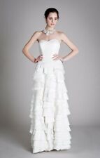 Temperley Dragon Silk Layer Fold Wedding Bridal Gown Maxi Designer Dress 8 - 10