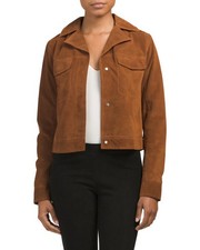 $895 VINCE CALF LEATHER SUEDE UTITLITY MOTO STRUCTURED JACKET SZ S SMALL