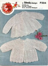 Crochet pattern copy 0500.  Baby cardigans.   16-20 inch chest.  DK