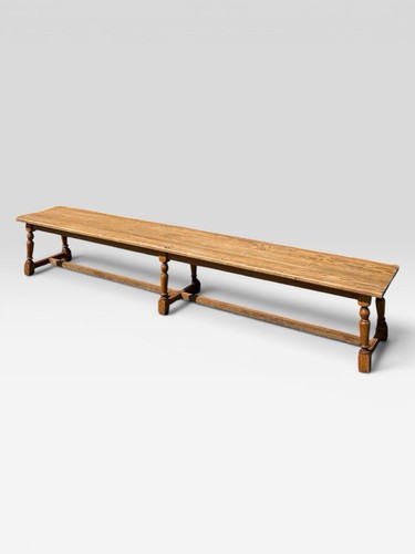 Antique oak farmhouse bench - oak,