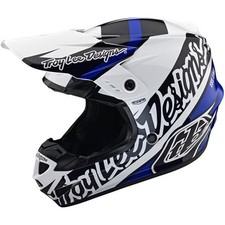 Troy Lee Designs GP Slice Youth Helmet | White/Black/Blue | Sz M
