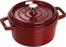 Staub 22cm Round Cocotte Grenadine Red Cast Iron Casserole Pot 2.6L 1102287