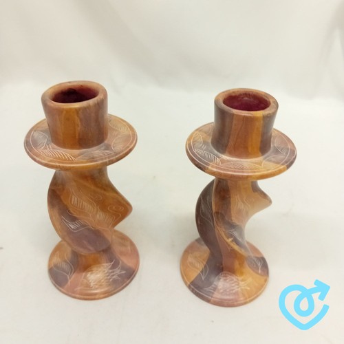 Soapstone candleholders multi - soapstone,